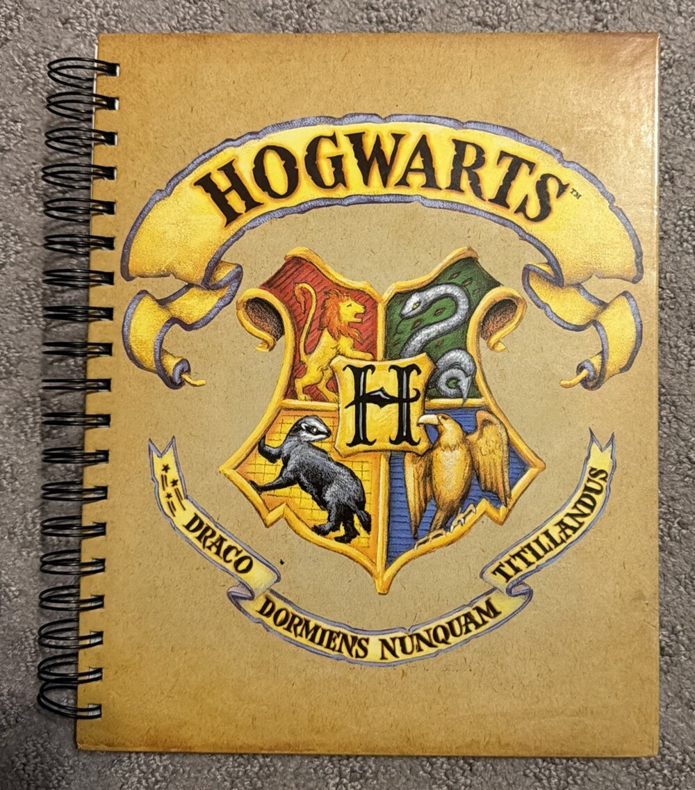 Harry Potter Hogwarts Crest Hard back Spiral-Bound Sketchbook 100 Blank Pages